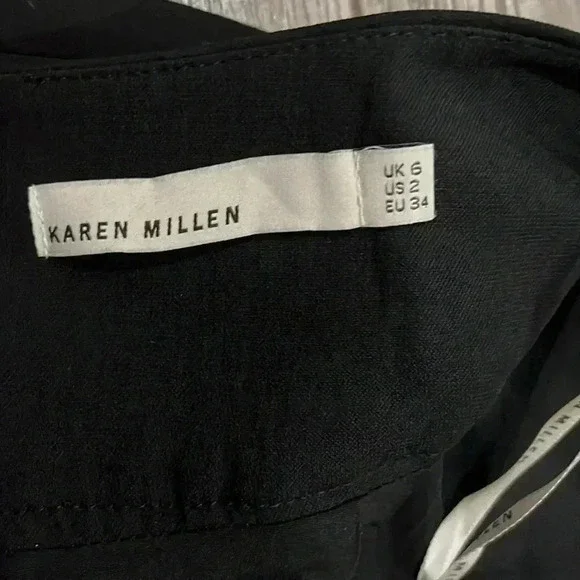 [US2]Karen  Millen Black Wool Blend Pencil Knee Skirt - Picture 7 of 9